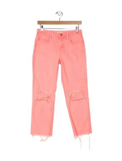 Pre-owned L'agence Mid-rise Straight Leg Jeans In Orange