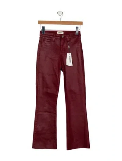 Pre-owned L'agence Mid-rise Straight Leg Jeans In Red