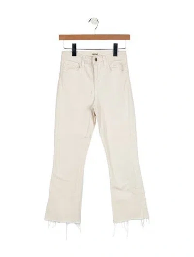 Pre-owned L'agence Mid-rise Straight Leg Jeans In White