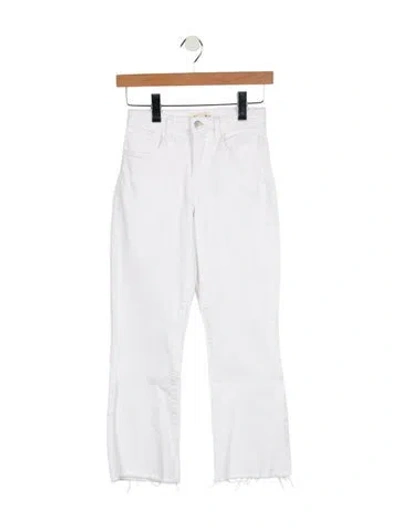 Pre-owned L'agence Mid-rise Straight Leg Jeans In White