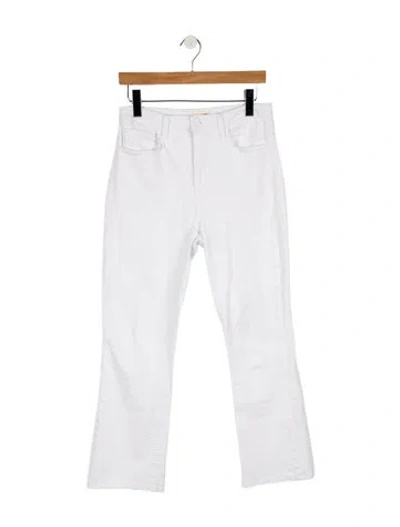 Pre-owned L'agence Mid-rise Straight Leg Jeans In White