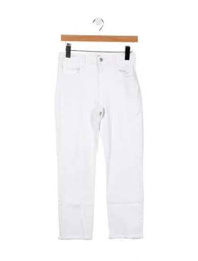 Pre-owned L'agence Mid-rise Straight Leg Jeans In White
