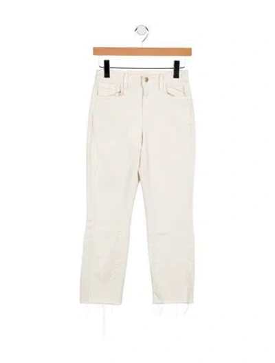 Pre-owned L'agence Mid-rise Straight Leg Jeans In White