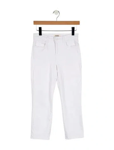 Pre-owned L'agence Mid-rise Straight Leg Jeans In White