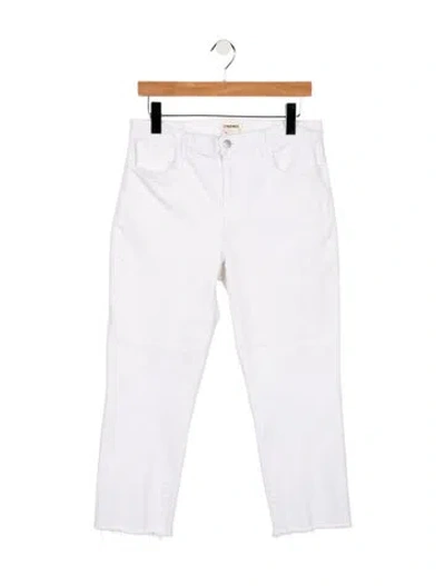 Pre-owned L'agence Mid-rise Straight Leg Jeans In White
