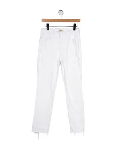 Pre-owned L'agence Mid-rise Straight Leg Jeans In White