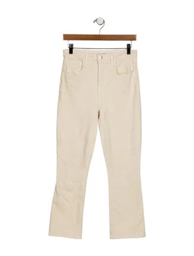 Pre-owned L'agence Mid-rise Straight Leg Jeans In White