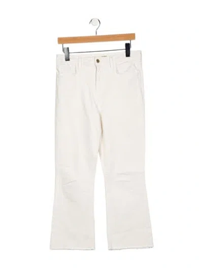 Pre-owned L'agence Mid-rise Straight Leg Jeans In White