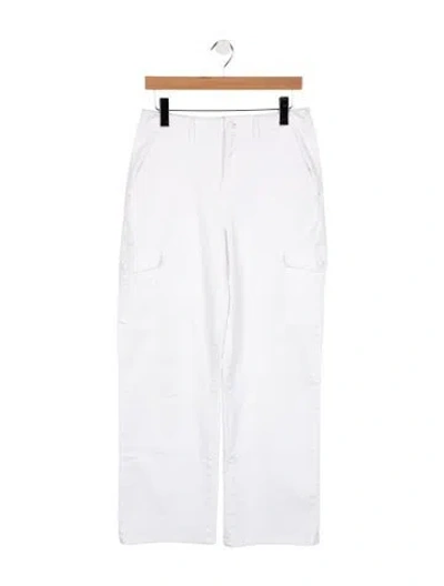 Pre-owned L'agence Mid-rise Straight Leg Jeans In White