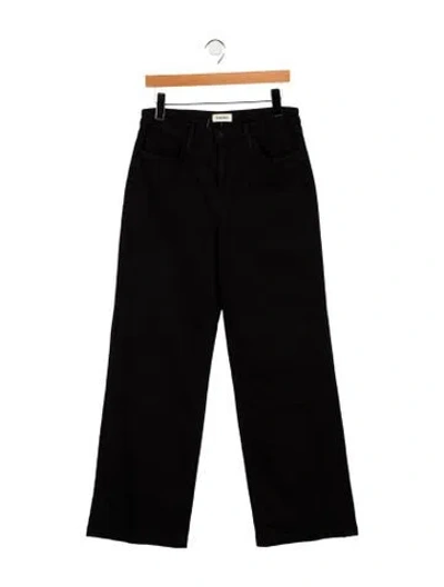 Pre-owned L'agence Mid-rise Wide Leg Jeans In Black