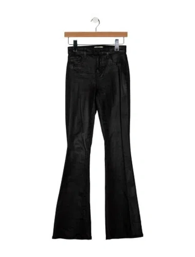 Pre-owned L'agence Mid-rise Wide Leg Jeans In Black