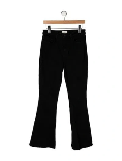 Pre-owned L'agence Mid-rise Wide Leg Jeans In Black