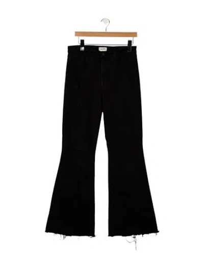 Pre-owned L'agence Mid-rise Wide Leg Jeans In Black