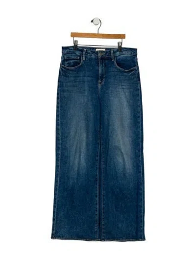 Pre-owned L'agence Mid-rise Wide Leg Jeans In Blue
