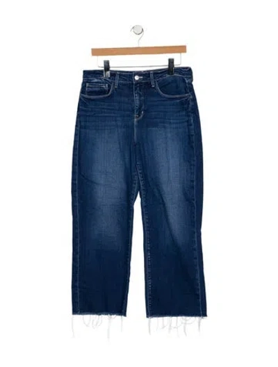 Pre-owned L'agence Mid-rise Wide Leg Jeans In Blue