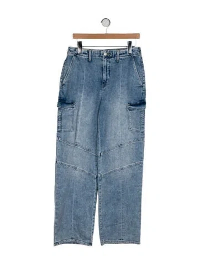 Pre-owned L'agence Mid-rise Wide Leg Jeans In Blue