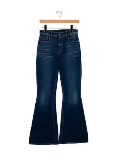 Pre-owned L'agence Mid-rise Wide Leg Jeans In Blue