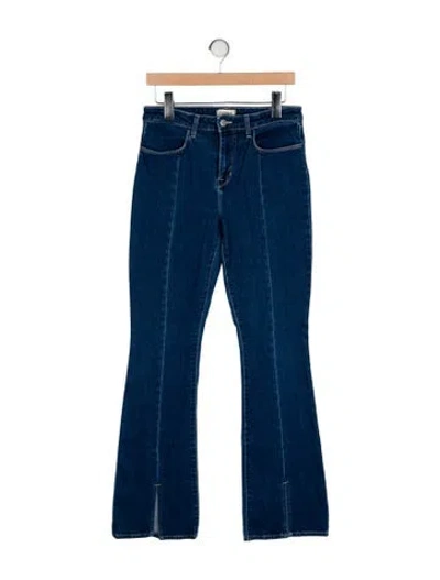 Pre-owned L'agence Mid-rise Wide Leg Jeans In Blue