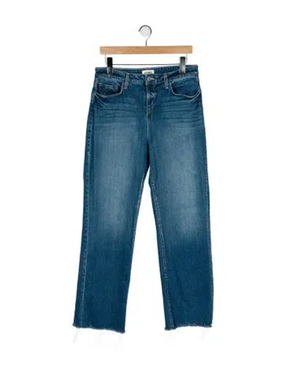 Pre-owned L'agence Mid-rise Wide Leg Jeans In Blue