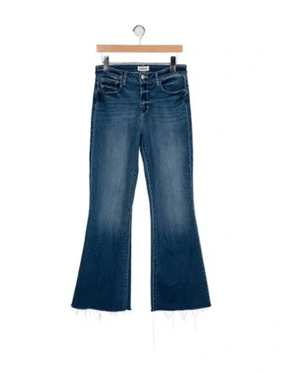 Pre-owned L'agence Mid-rise Wide Leg Jeans In Blue