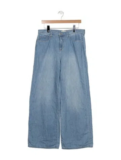 Pre-owned L'agence Mid-rise Wide Leg Jeans In Blue