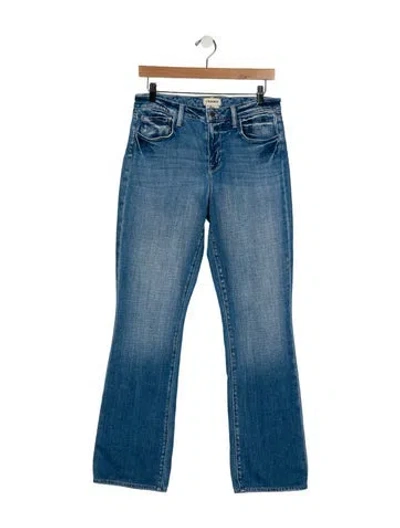 Pre-owned L'agence Mid-rise Wide Leg Jeans In Blue
