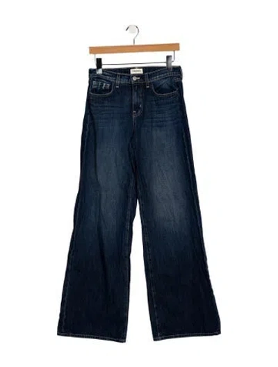 Pre-owned L'agence Mid-rise Wide Leg Jeans In Blue