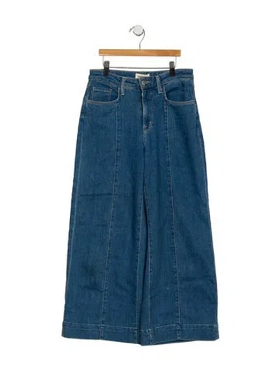 Pre-owned L'agence Mid-rise Wide Leg Jeans In Blue