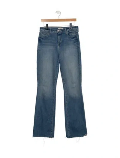 Pre-owned L'agence Mid-rise Wide Leg Jeans In Blue