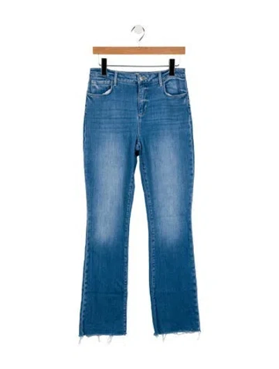 Pre-owned L'agence Mid-rise Wide Leg Jeans In Blue