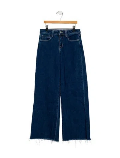 Pre-owned L'agence Mid-rise Wide Leg Jeans In Blue
