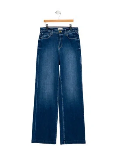 Pre-owned L'agence Mid-rise Wide Leg Jeans In Blue