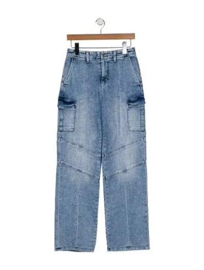 Pre-owned L'agence Mid-rise Wide Leg Jeans In Blue
