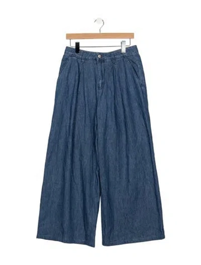 Pre-owned L'agence Mid-rise Wide Leg Jeans In Blue