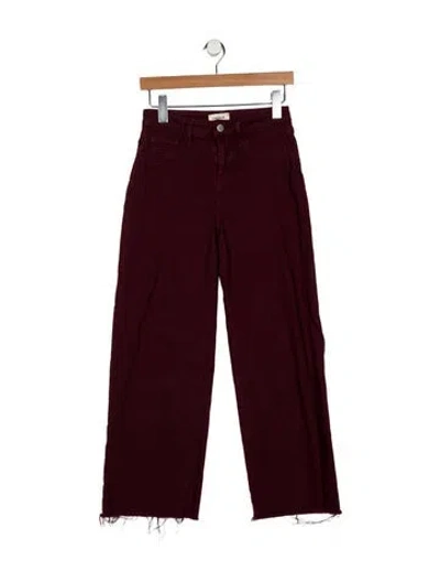Pre-owned L'agence Mid-rise Wide Leg Jeans In Burgundy