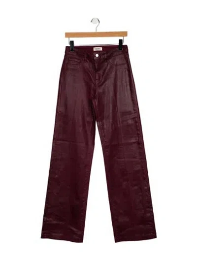 Pre-owned L'agence Mid-rise Wide Leg Jeans In Burgundy