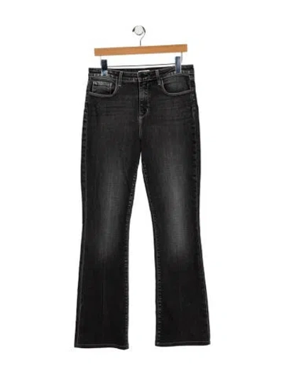 Pre-owned L'agence Mid-rise Wide Leg Jeans In Gray