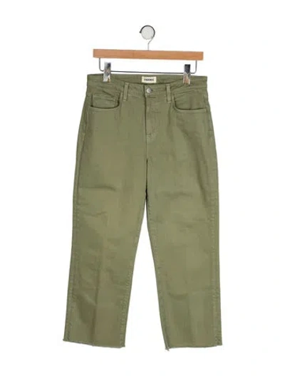 Pre-owned L'agence Mid-rise Wide Leg Jeans In Green
