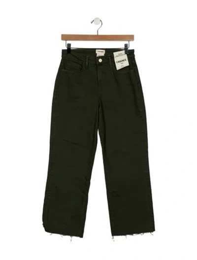 Pre-owned L'agence Mid-rise Wide Leg Jeans In Green