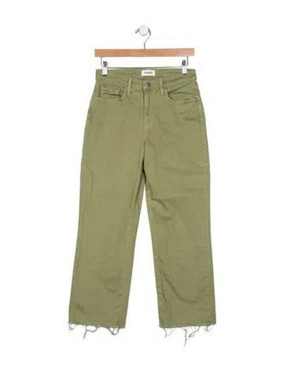 Pre-owned L'agence Mid-rise Wide Leg Jeans In Green