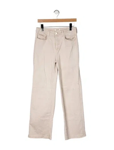 Pre-owned L'agence Mid-rise Wide Leg Jeans In Neutral