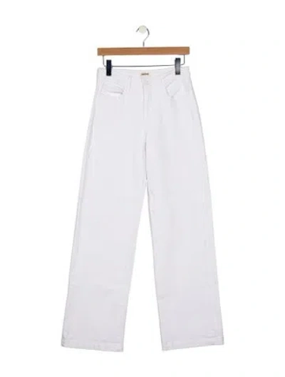 Pre-owned L'agence Mid-rise Wide Leg Jeans In White