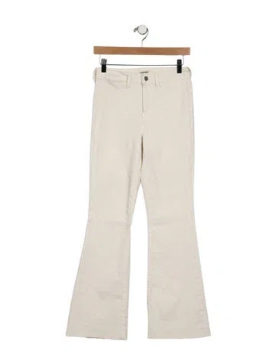 Pre-owned L'agence Mid-rise Wide Leg Jeans In White