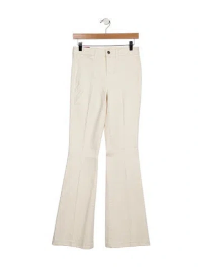 Pre-owned L'agence Mid-rise Wide Leg Jeans In White