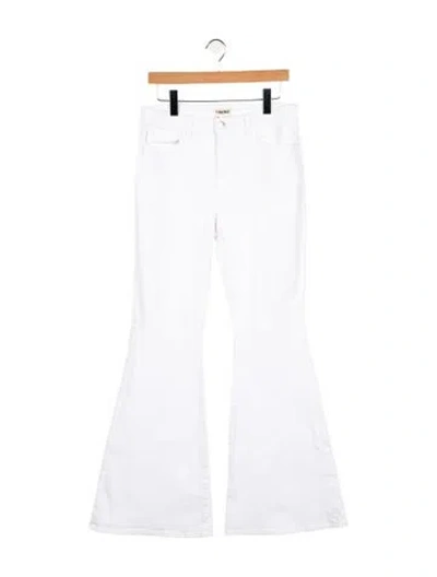 Pre-owned L'agence Mid-rise Wide Leg Jeans In White