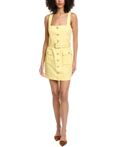 L'agence Midy Button Front Mini Dress In Yellow