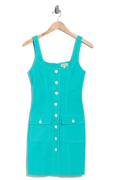L'agence Midy Button Front Tank Dress In Blue