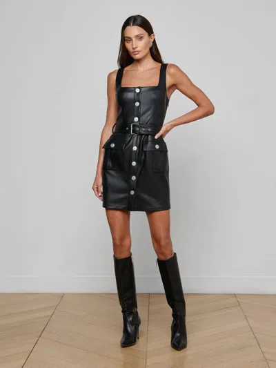 L'agence Midy Vegan Leather Dress In Black