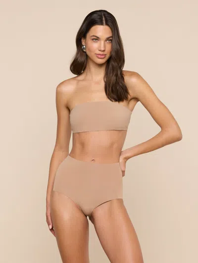 L'agence Mietta Knit Bandeau Top In Brown