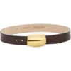 L'agence Milou Domed Buckle Croc Embossed Patent Leather Belt